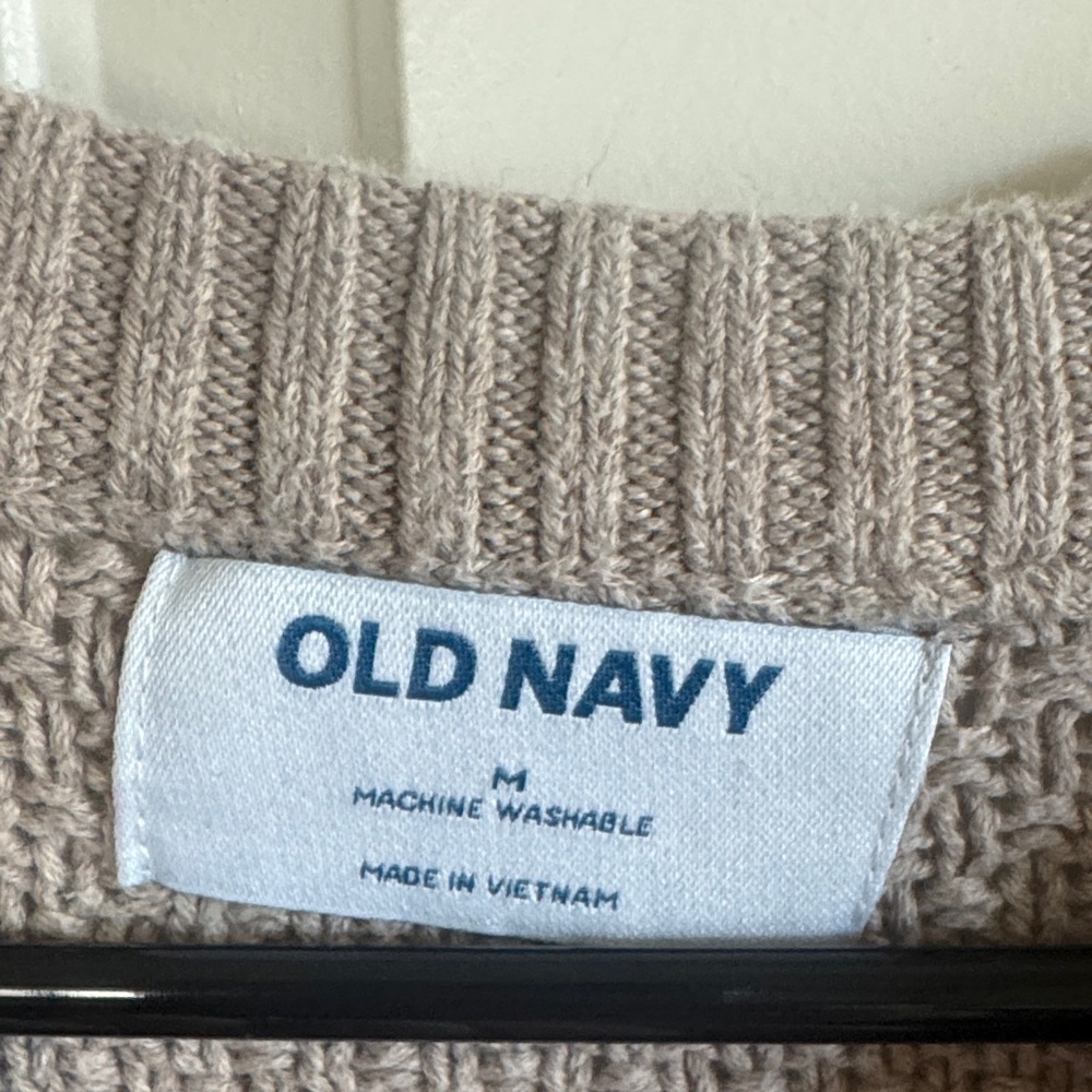 Old Navy Taupe Crew Neck Sweater / W35 - Picture 4 of 5